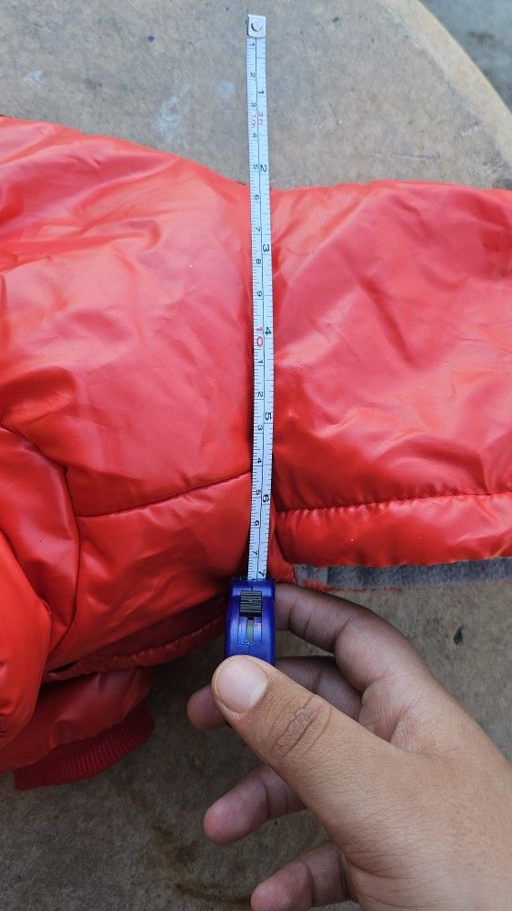 waterproof red pet puffer jacket