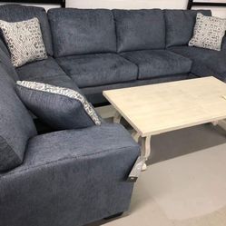 Oversized Plush Comfy Smoke Sectional Sofa Couch 