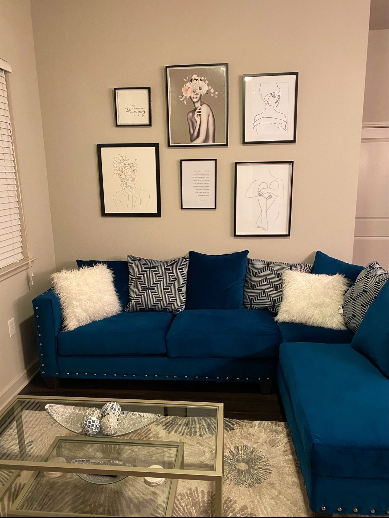 Navy Sectional Couch 