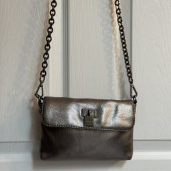 Beautiful Calvin Klein dark metallic silver crossbody  with hematite hardware