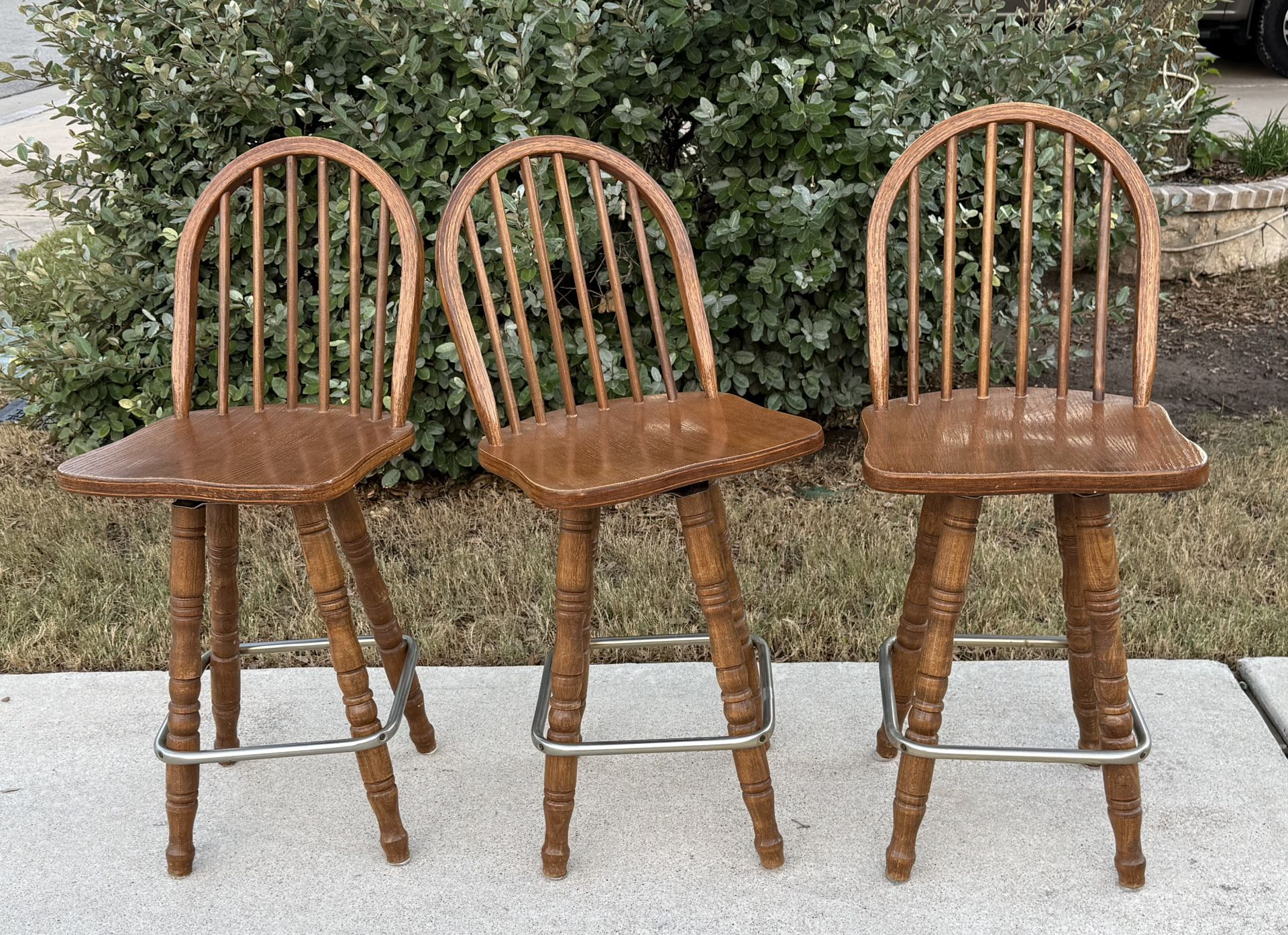 Three Wooden Bar Stools - $15.00 Each