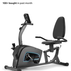 Recumbent Exercise Bike for Home Stationary Bike Sturdy Quiet 8 Levels Exercise Bike Large Comfortable Seat Heart Rate Handle & Device Holder 300 LB W