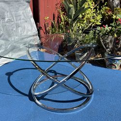 Round Galaxy Clear Tempered Glass Coffee Table 4ft Length