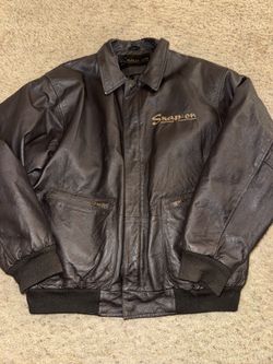 Snap On LeatherJacket Large Vintage