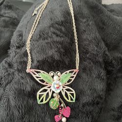 Beautiful Butterfly Necklace By Betsy Johnson