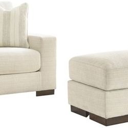 Signature Design by Ashley® Maggie 2-Piece Birch Chair and Ottoman Set