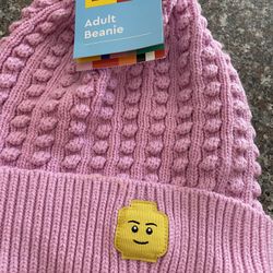 Pink Lego beanie
