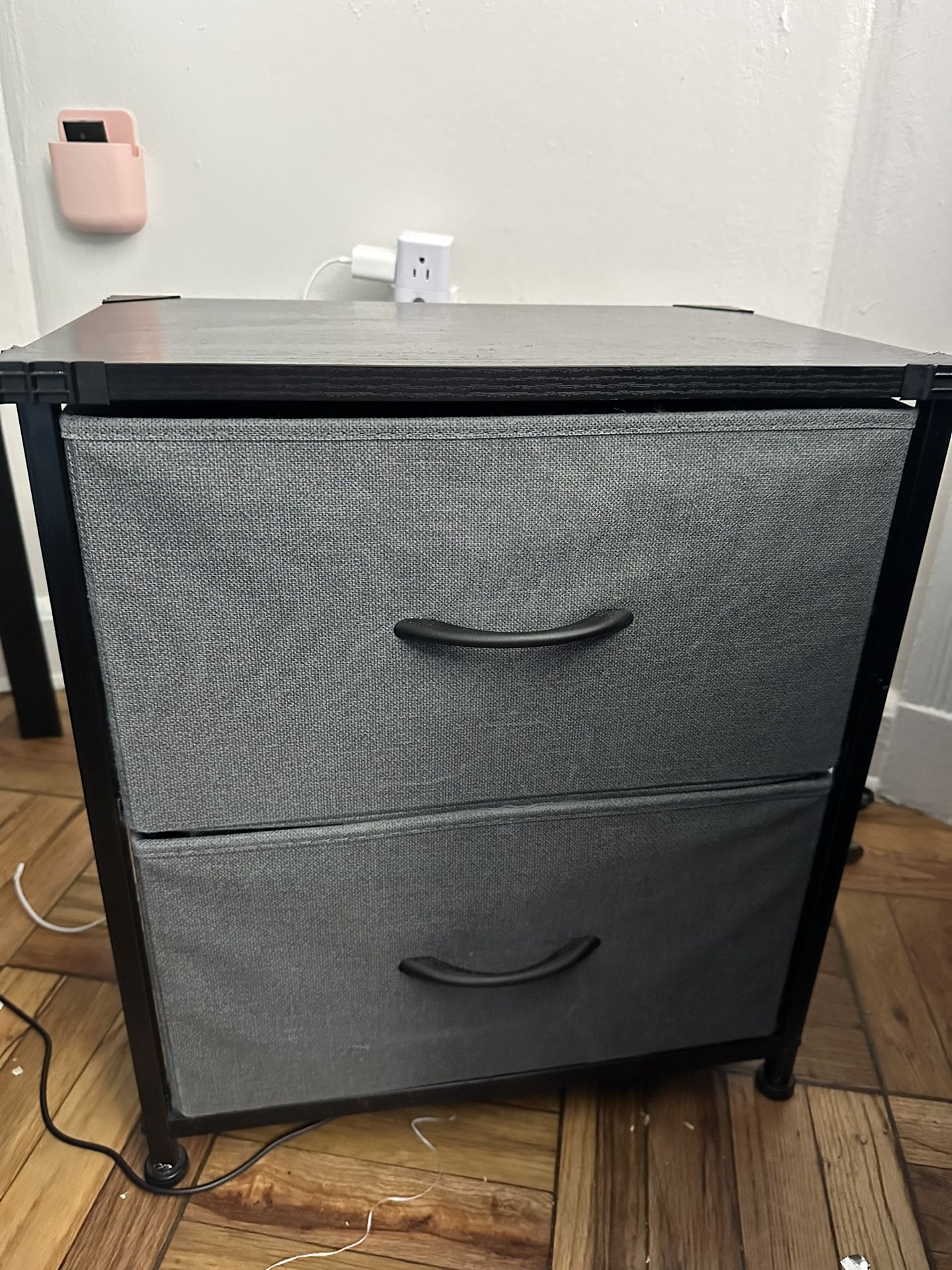 Small Night Stand With Fabric Drawers