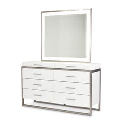 Marquee Cloud White Dresser with Mirror