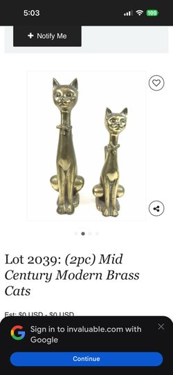 Large and medium solid Brass cats
