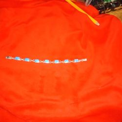 7inch Turquoise And White Gold Link 
