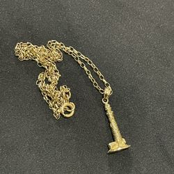 14kt Gold chain & 3 d Cape May Nj Lighthouse Charm Pendant