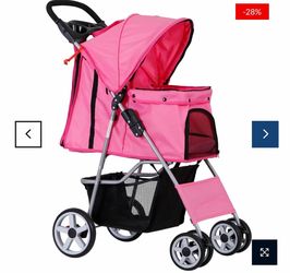 Pet Stroller 4 Wheels Dog Cat Stroller for Small Medium Dog Cats Carrier Jogger Travel Foldable Puppy Stroller