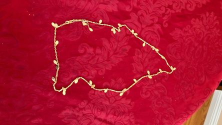 Gold-Tone Chain Necklace with Oval Charms