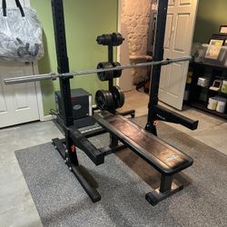 Rogue Squat Rack with Weights  