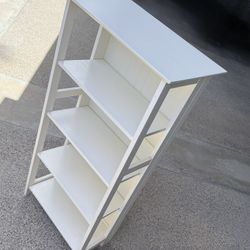 White 5-Shelf Wood Bookcase
