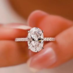 Moissanite Diamond Ring Oval Cut
