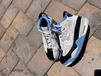 Baby blue black and white air Jordan size 6 