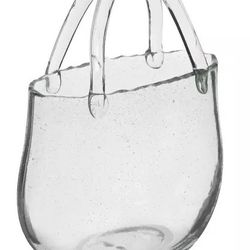 Glass purse vase 