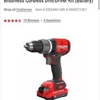 Craftsman 20 Volt Drill 