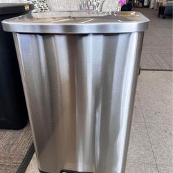 13.2 Gallon Rectangular Stainless Steel Trash Can, Kitchen Step Trash Can