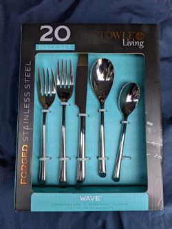 Towle Living Wave 20-Piece Forged Stainless Steel Flatware Set, Service for 4