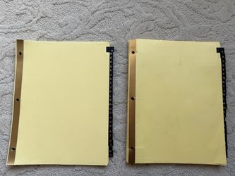 Binder Dividers A - Z, Jan - Dec or 8 Color. Clean and Good Condition.