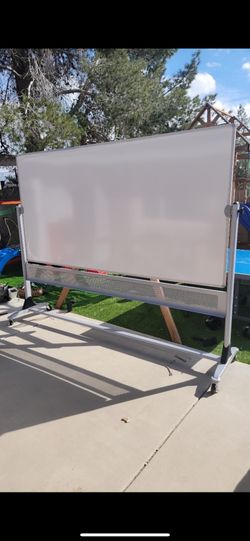 Platinum Mobile Reversible Whiteboard Easel, 4 x 8 Feet Panel Size, Porcelain Steel Markerboard Surface, Porcelain Steel Magnetic