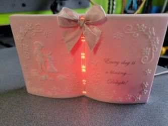 Ceramic Pink Book Nightlight 