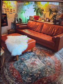 MCM saddle brown sofa couch
