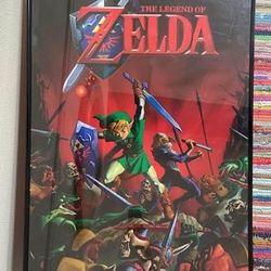Legend of Zelda Poster Link w Frame just $25