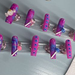 Colorful Lollipop Press On Nails 