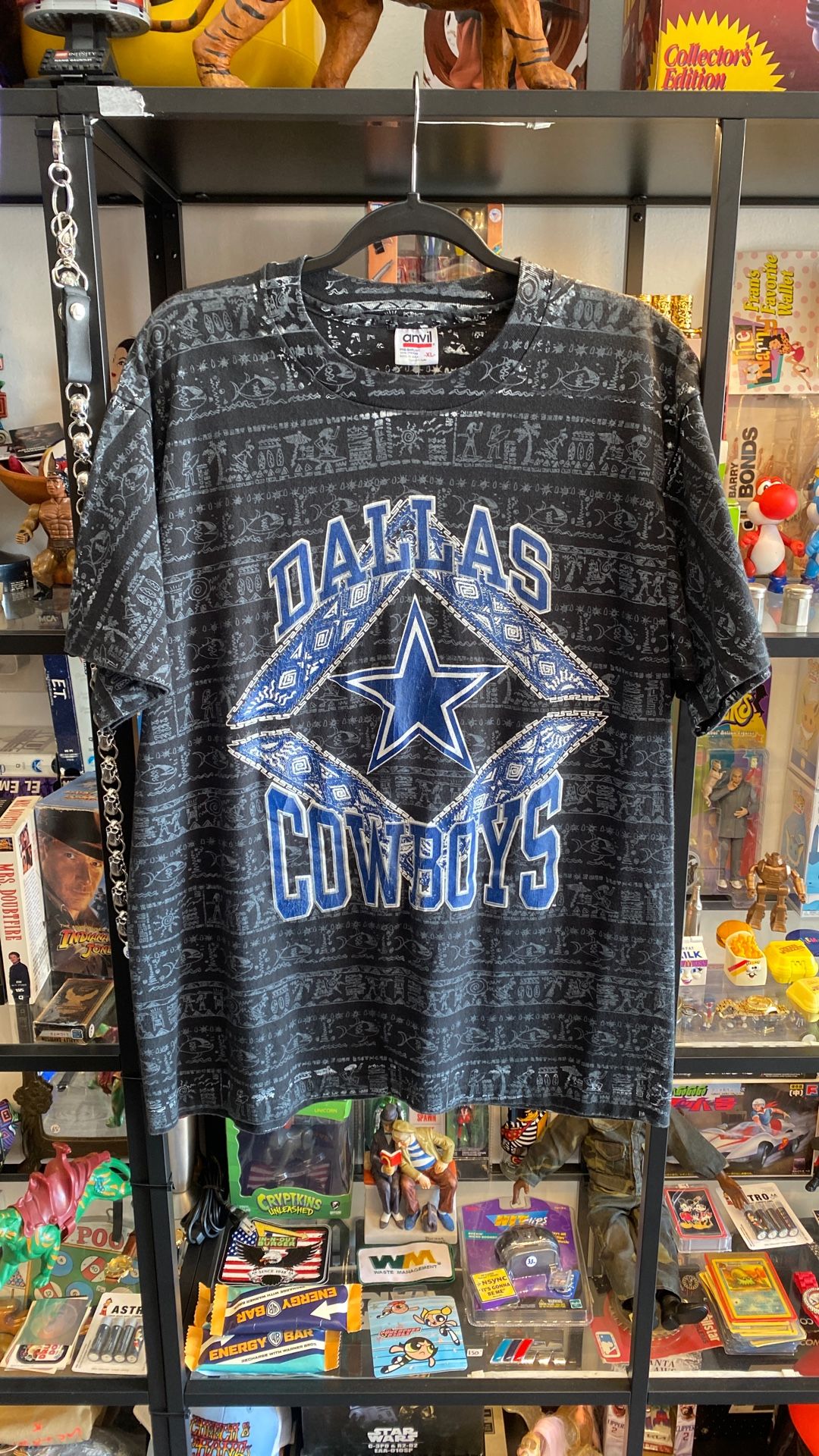 Vintage Y2K Dallas Cowboys AOP Paisley Bandana T-Shirt Sz XL