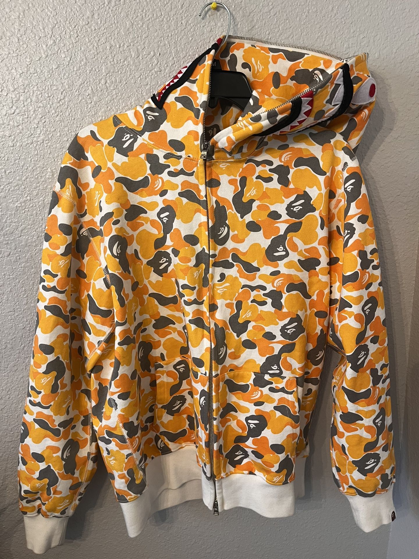 Size M Orange Bape Full Zip Hoodie