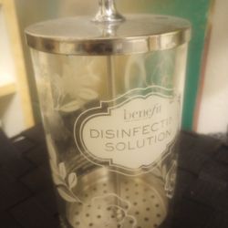 Benefit Makeup Disinfectant Jar Glass.