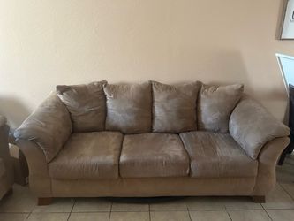 Tan Microfiber 3-Seat Sofa and 2-Seat Sofa Set
