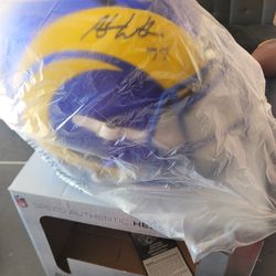 Los Angeles Rams Full Sized Authentic Speed Helmet Signed By Andrew Whitworth 