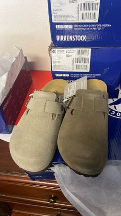 NEW BIRKENSTOCK Boston Suede/Leather Clogs