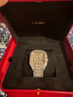 Iced Out Cartier Santos 4072 Watch