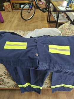 Navy Blue Hi-Vis Work overalls