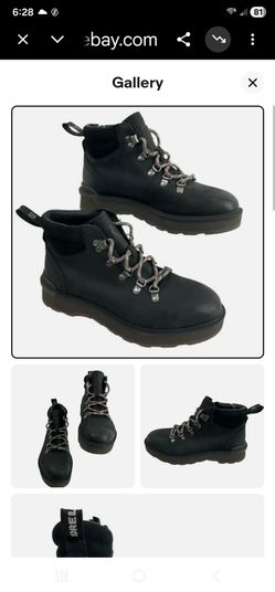Sorel Black Leather Lace-Up Hiking Boots