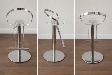 Set of 3 Modern Adjustable Acrylic Bar Stools