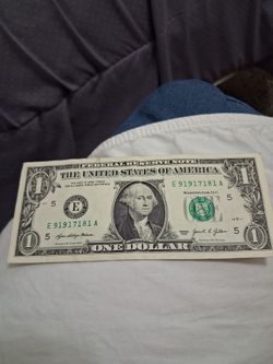 US One Dollar Bill Series 2021. Unusual serial number