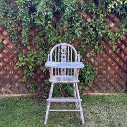 Antique Wooden High Chair – Refurbished
