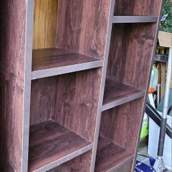 Large Tall Espresso Dark Brown Bookcase Display Case Storage Shelves Closet Book Stand