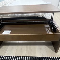 Brown Lift-Top Coffee Table