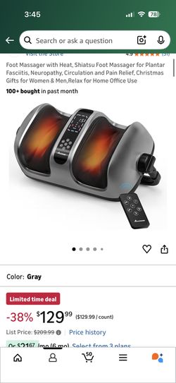 Foot Massager with Heat, Shiatsu Foot Massager for Plantar Fasciitis, Neuropathy, Circulation and Pain Relief, Christmas Gifts for Women & Men,Relax f