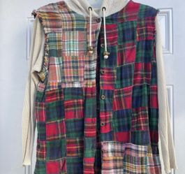 Funky Patchwork Plaid Sweater 