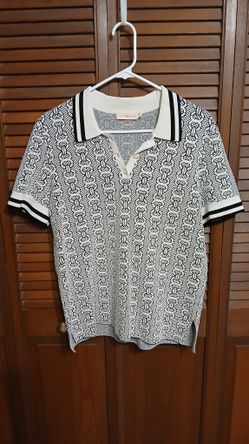 Tory Burch SIze Large Woman's Gemini Link Shirt  in Ivory/Black