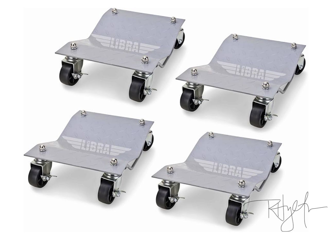 Set of 4 Wheel Dollies for Automobile